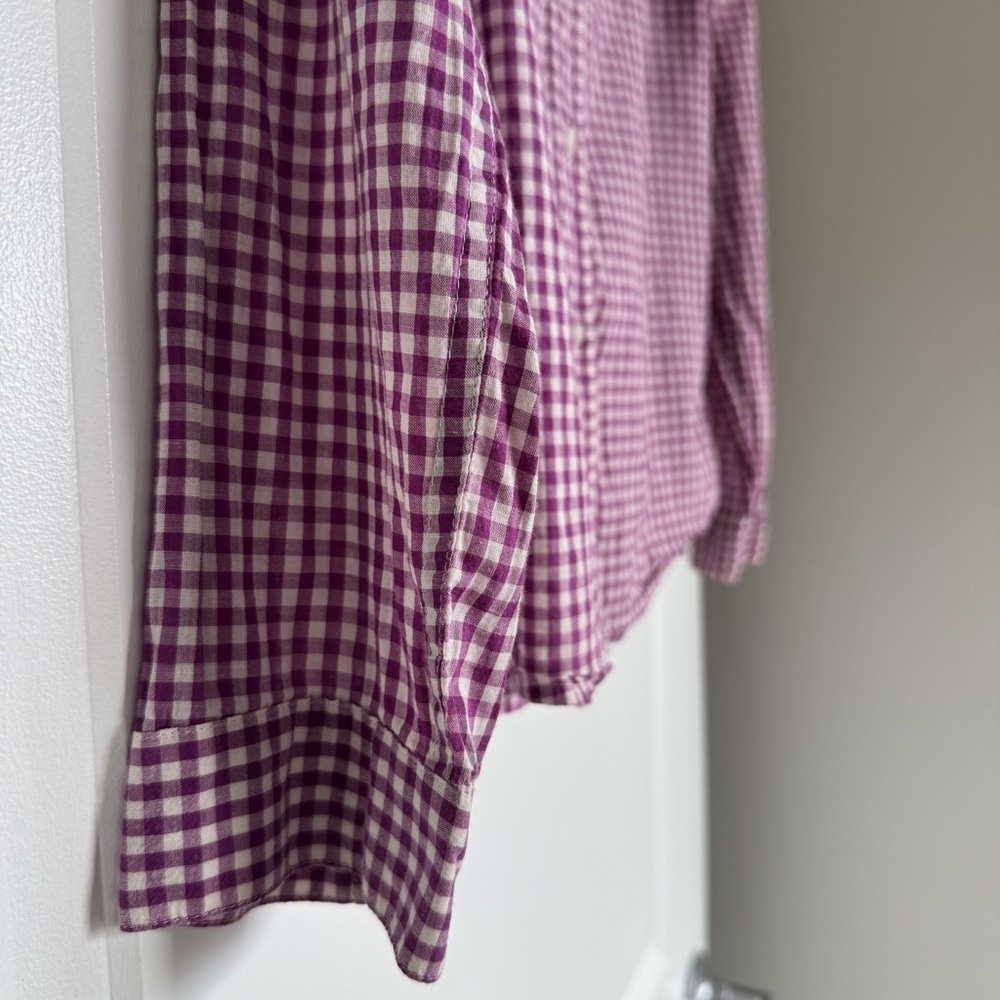 MADEWELL Broadway & Broome Women’s Gingham Boyshirt Button-Down Shirt Large EUC - Picture 3 of 12